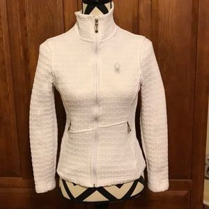 White spyder core sweater jacket
